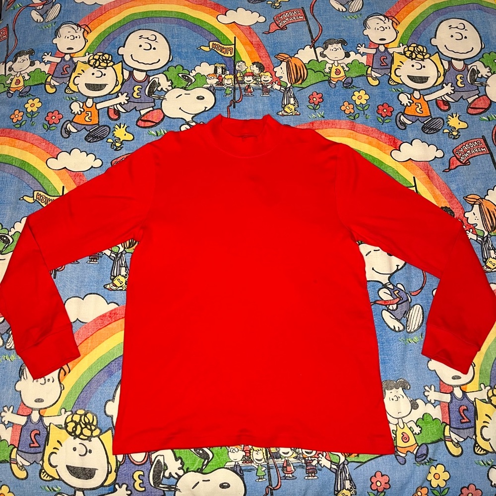 Red long sleeve mock neck